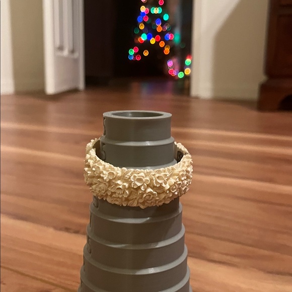 Vintage Floral Celluloid Cream Clamper Bracelet - Picture 8 of 8